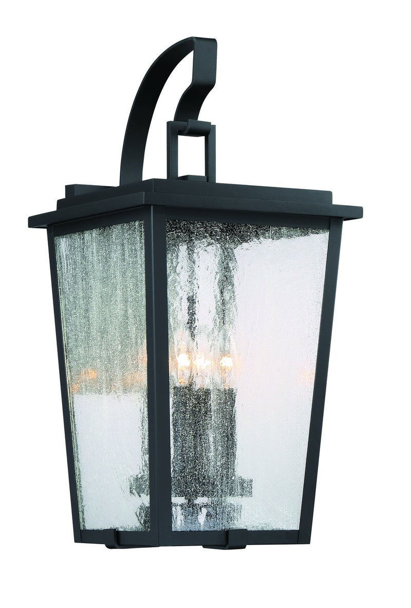 Cantebury 4-Light Large Outdoor Wall Lantern in Sand Black, Burnt Gold & Sand Black Candle Sleeves