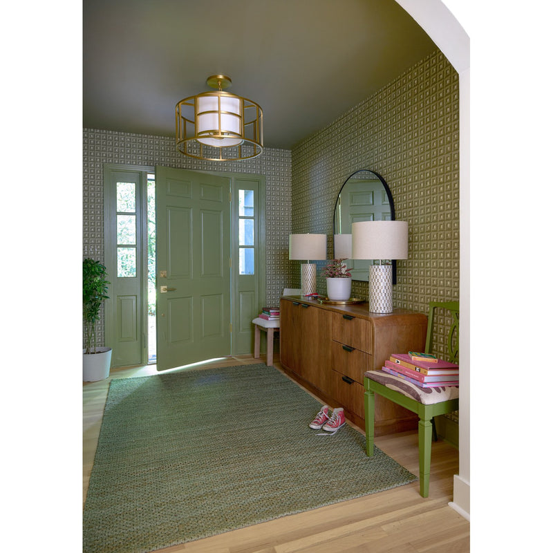 Hulton 5 Light 25" Pendant in Luxe Gold in a room setting