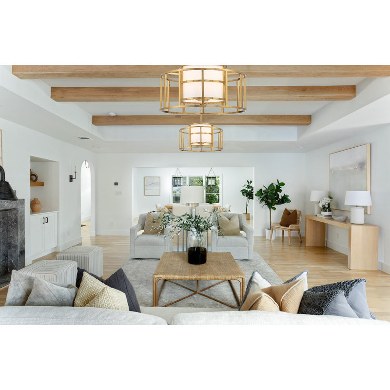 Hulton 5 Light 25" Pendant in Luxe Gold in a room setting