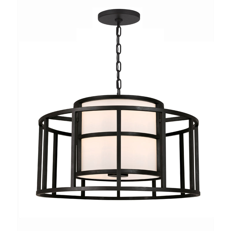 Hulton 5 Light 25" Pendant in Matte Black