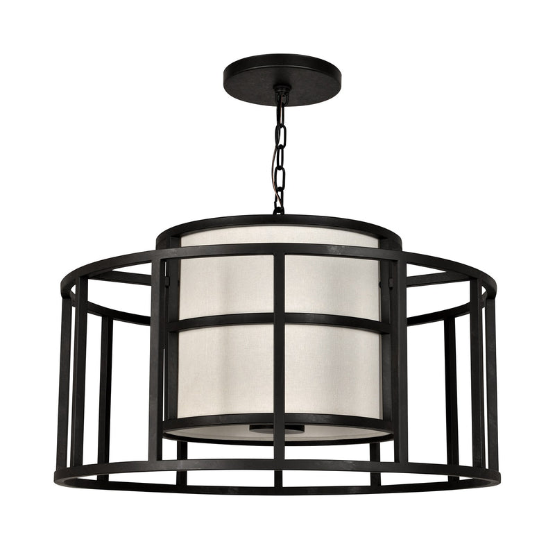 Hulton 5 Light 25" Pendant in Matte Black