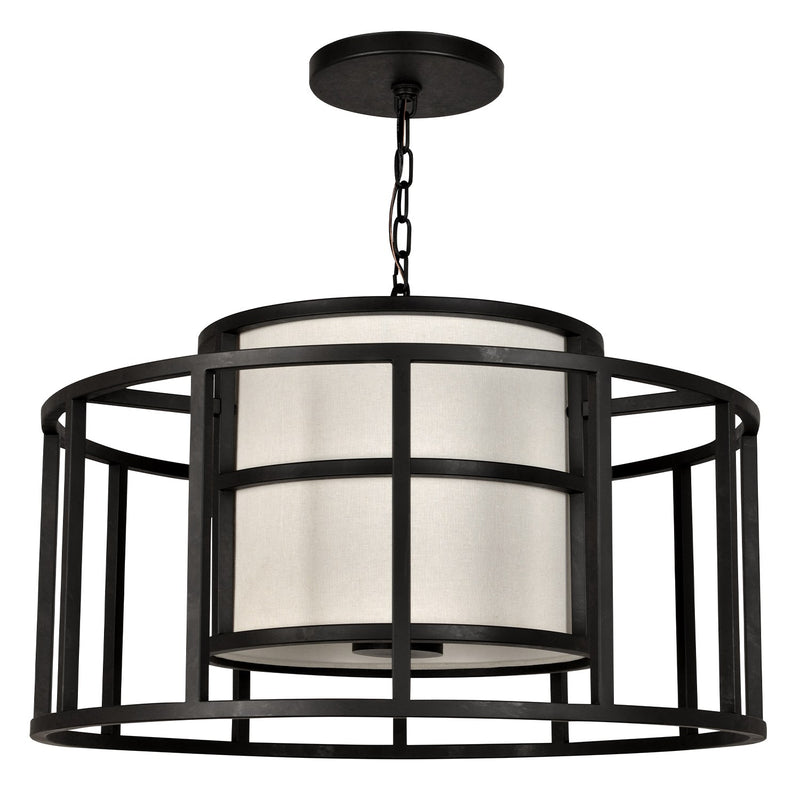 Hulton 5 Light 25" Pendant in Matte Black