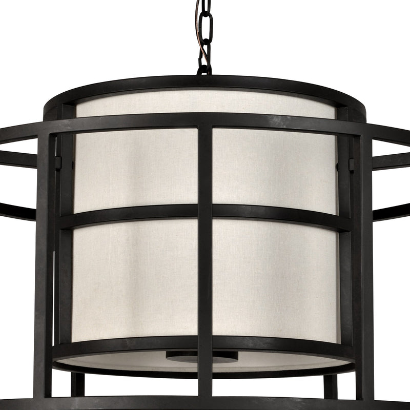 Hulton 5 Light 25" Pendant in Matte Black