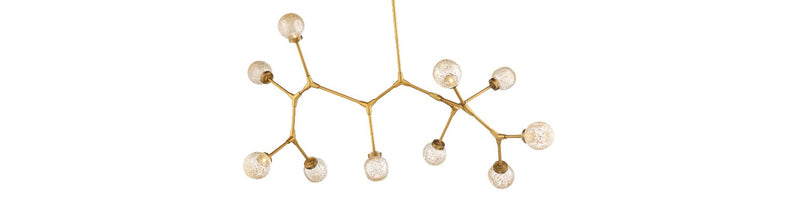 Catalyst 10-Light Linear Chandelier in Aged Brass