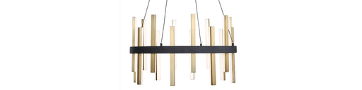 Harmonix LED Chandelier in Black & Aged Brass
