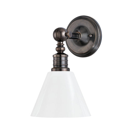 Darien Opal Glass Wall Sconce in Distressed Bronze