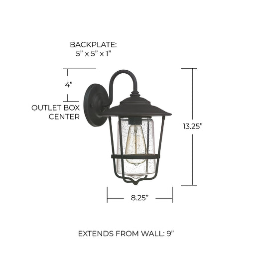 Creekside Small Outdoor Wall Lantern in Black