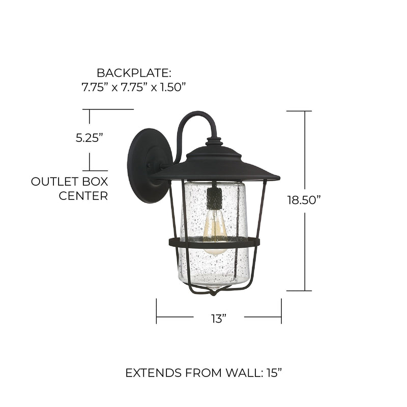 Creekside Large Outdoor Wall Lantern in Black