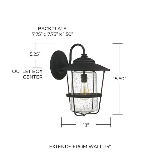 Creekside Large Outdoor Wall Lantern in Black