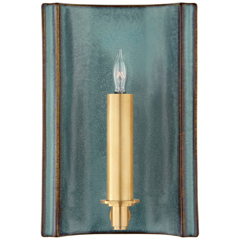 Leeds Small Rectangle Wall Sconce in Oslo Blue