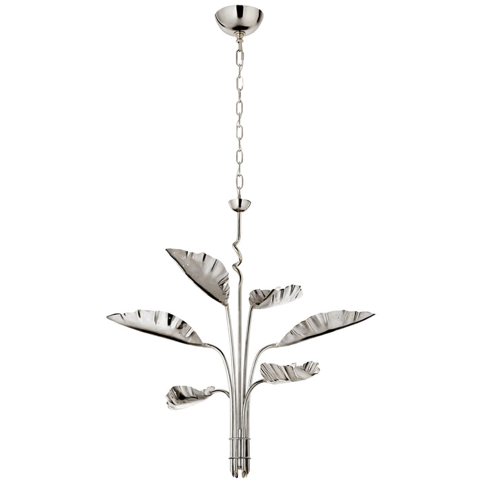 Dumaine Six Light Chandelier in Polished Nickel