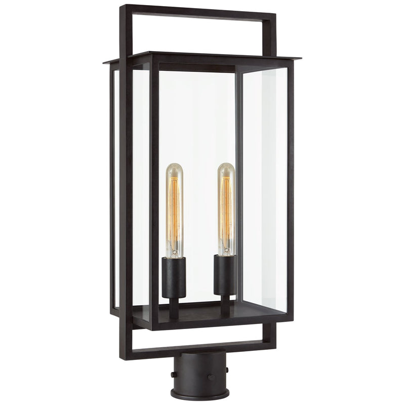 Halle Medium 2-Light Outdoor Post Light in Aged Iron