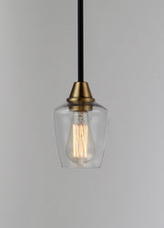 Goblet 1 Light Mini Pendant in Bronze / Antique Brass