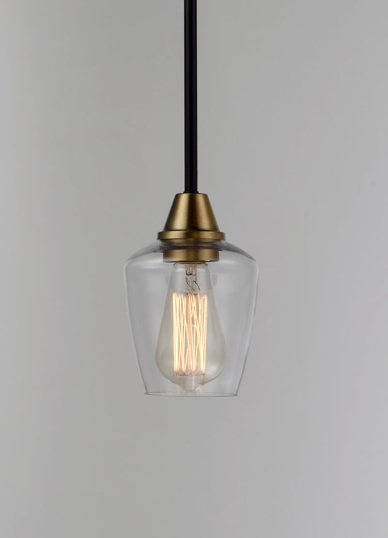 Goblet 1 Light Mini Pendant in Bronze / Antique Brass