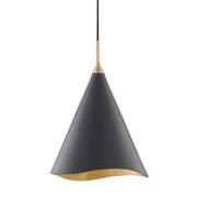 Martini Small Pendant in Gold Leaf / Black
