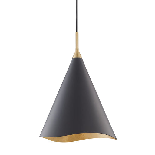 Martini Small Pendant in Gold Leaf / Black