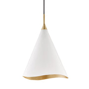 Martini Small Pendant in Gold Leaf / White