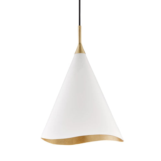 Martini Small Pendant in Gold Leaf / White