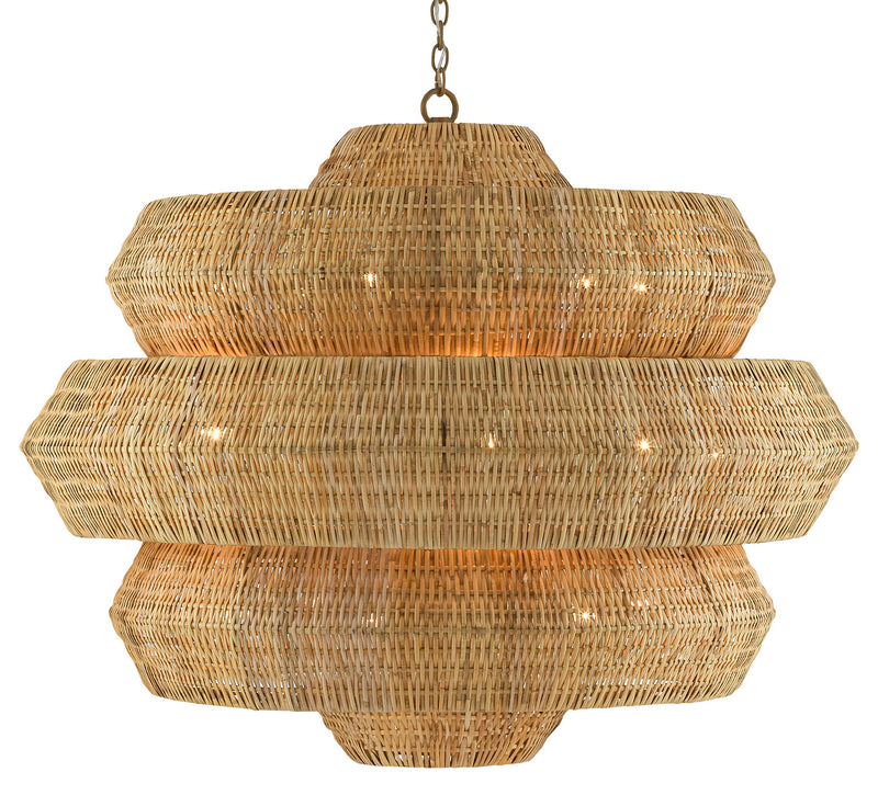 Antibes 18-Light Pendant in Khaki & Natural - Lamps Expo