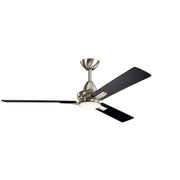 Kosmus 52" Ceiling Fan with Light in Brushed Stainless Steel