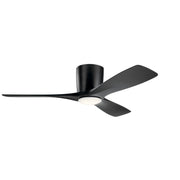 Volos 48" Ceiling Fan with Light in Satin Black