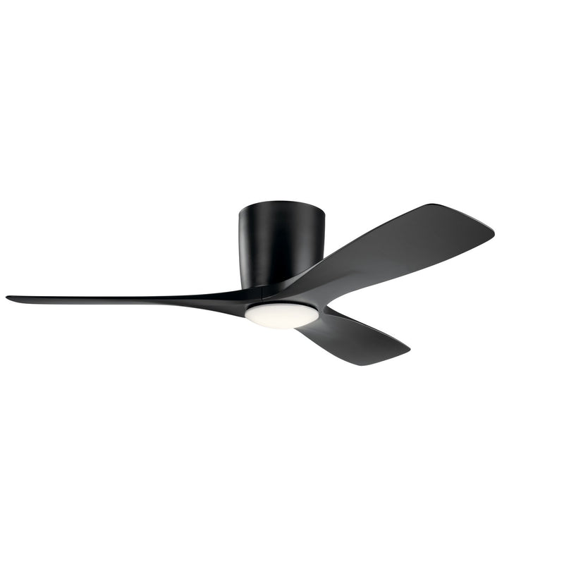 Volos 48" Ceiling Fan with Light in Satin Black