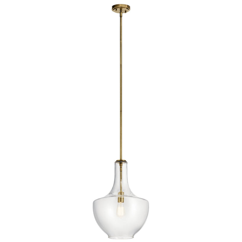 Everly 14" Pendant in Natural Brass
