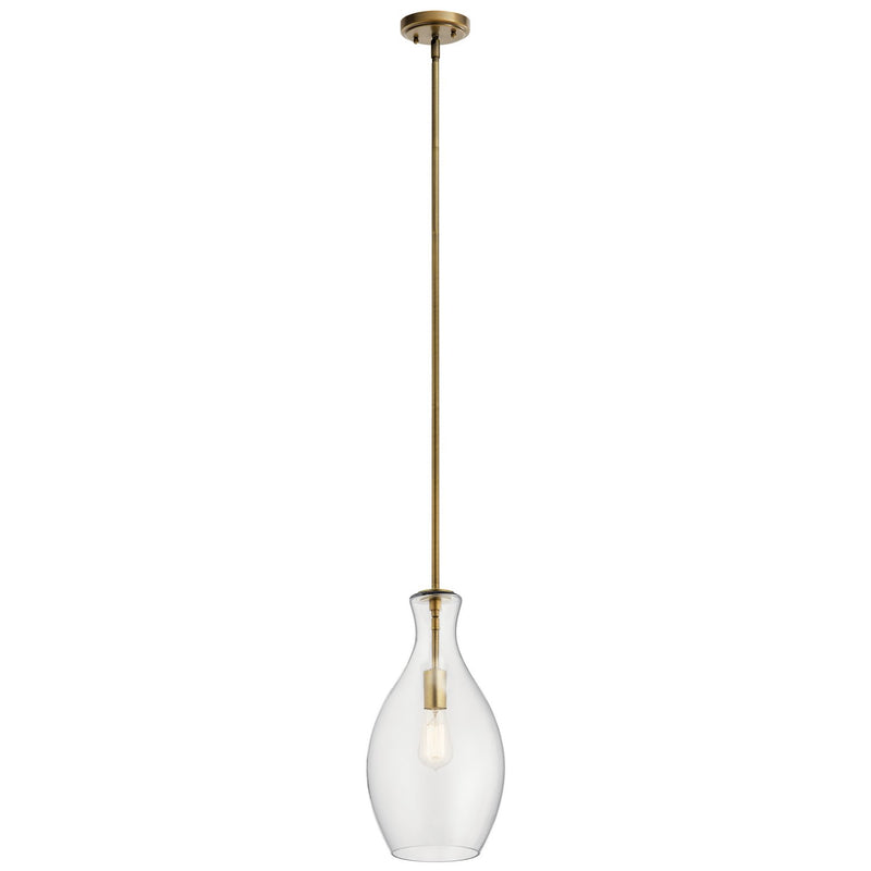 Everly 9" Mini Pendant in Natural Brass