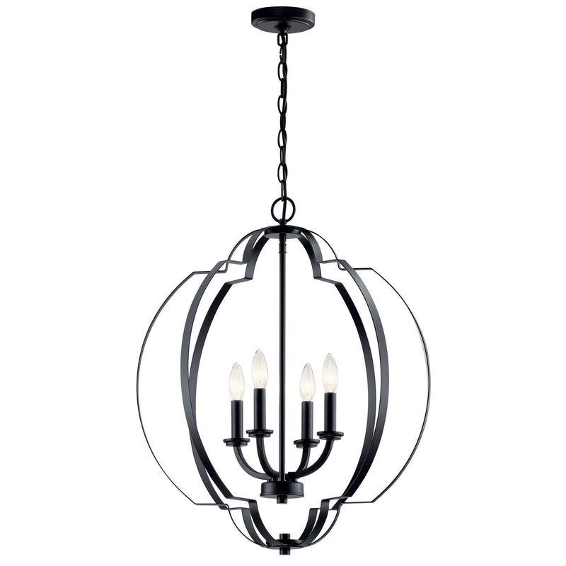 Voleta 4-Light Chandelier in Black