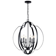 Voleta 6-Light Chandelier in Black
