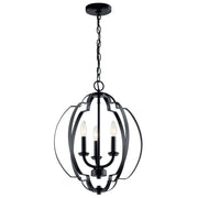 Voleta 3-Light Mini Chandelier in Black