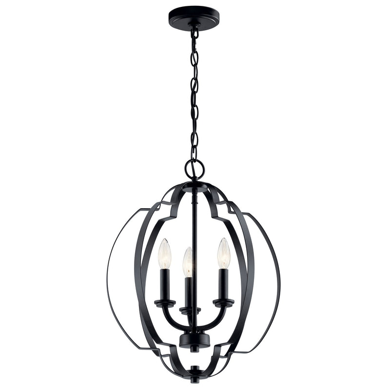Voleta 3-Light Mini Chandelier in Black