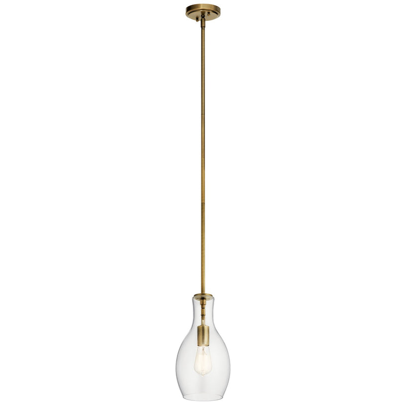 Everly 7" Mini Pendant in Natural Brass
