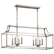 Morrigan 8-Light Linear Chandelier in Brushed Nickel