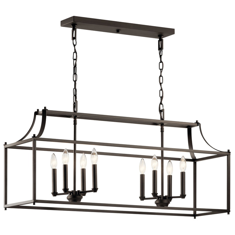 Morrigan 8-Light Linear Chandelier in Olde Bronze