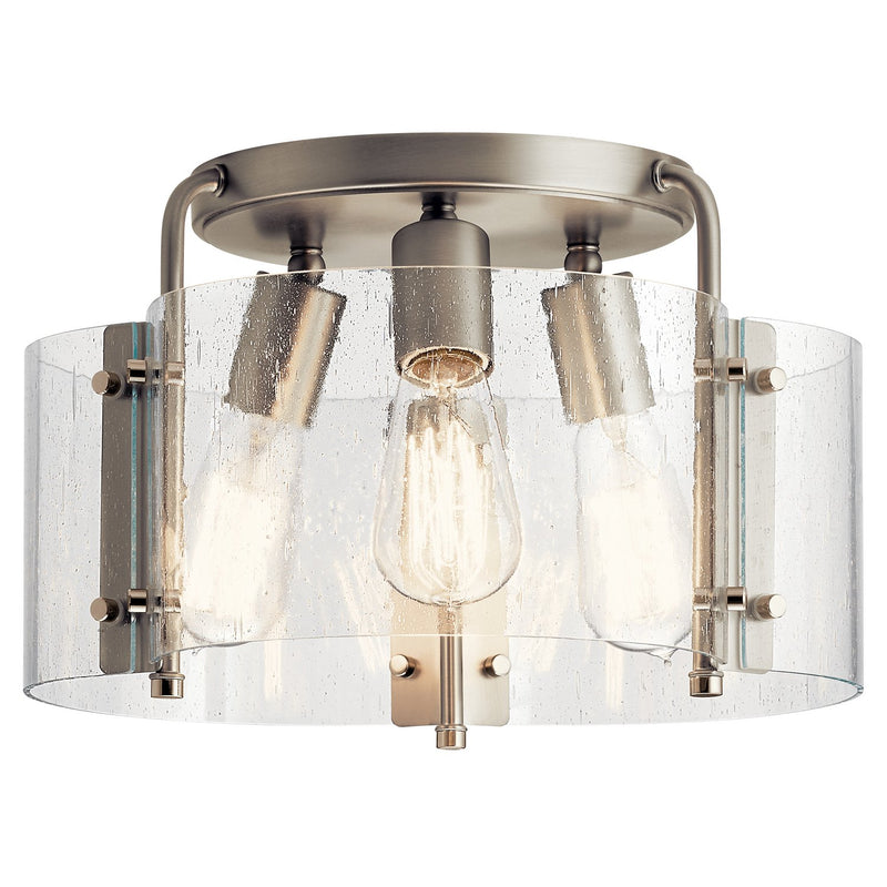 Thoreau 3-Light 14" Semi-Flush Mount in Brushed Nickel