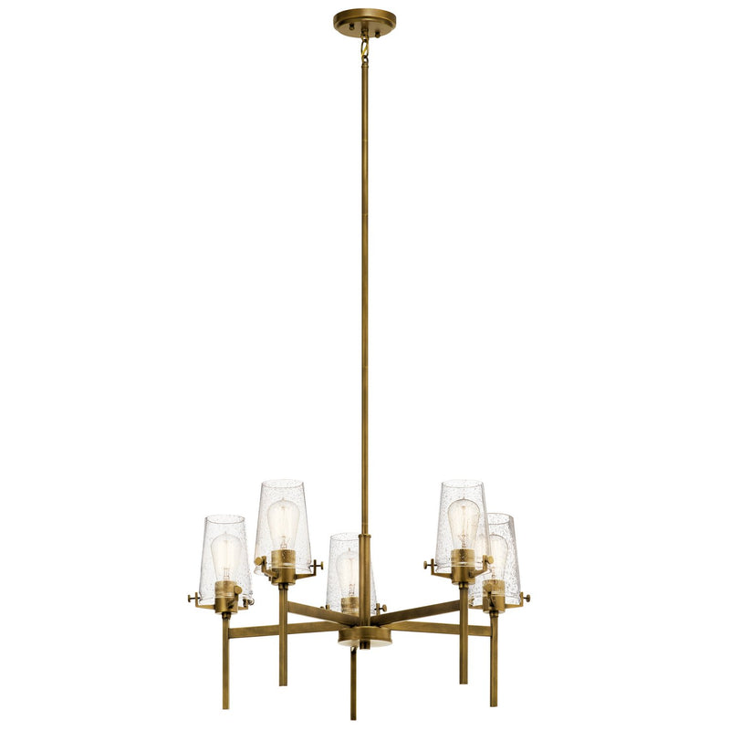 Alton 5-Light Chandelier in Natural Brass