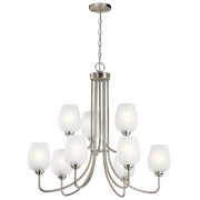 Valserrano 9-Light Two-Tier Chandelier in Brushed Nickel