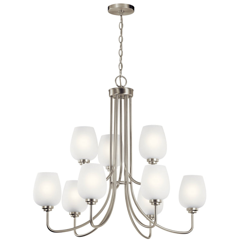 Valserrano 9-Light Two-Tier Chandelier in Brushed Nickel