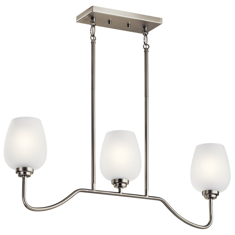 Valserrano 3-Light Linear Chandelier in Brushed Nickel