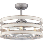 Gulliver 23" Outdoor Ceiling Fan with Light in Galvanized