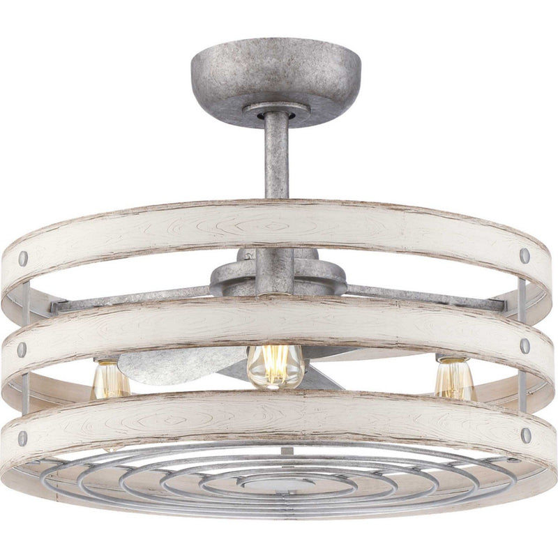 Gulliver 23" Outdoor Ceiling Fan with Light in Galvanized