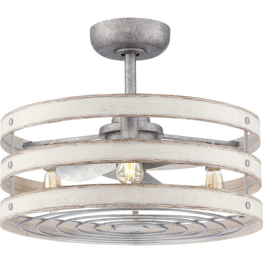 Gulliver 23" Outdoor Ceiling Fan with Light in Galvanized