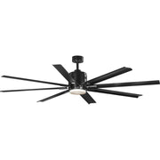Vast 72" Outdoor Ceiling Fan with Light in Black