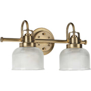 Archie 2-Light Bath Vanity Light in Vintage Brass