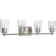 Adley 4-Light Clear Glass Bath Vanity Light in Brushed Nickel