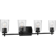 Adley 4-Light Clear Glass Bath Vanity Light in Black