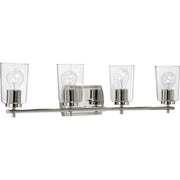 Adley 4-Light Clear Glass Bath Vanity Light in Polished Nickel