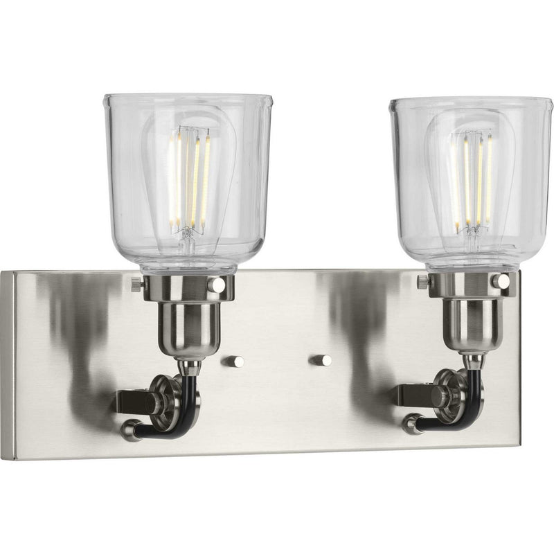 Rushton 2-Light Bath Vanity Light in Brushed Nickel