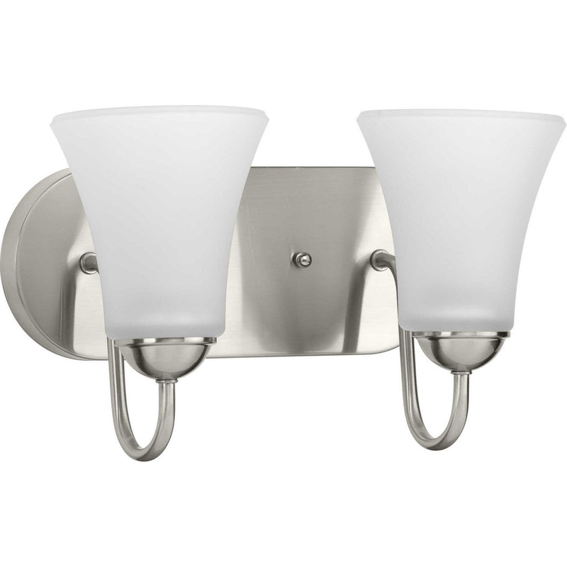 Classic 2-Light Bath Vanity Light in Brushed Nickel